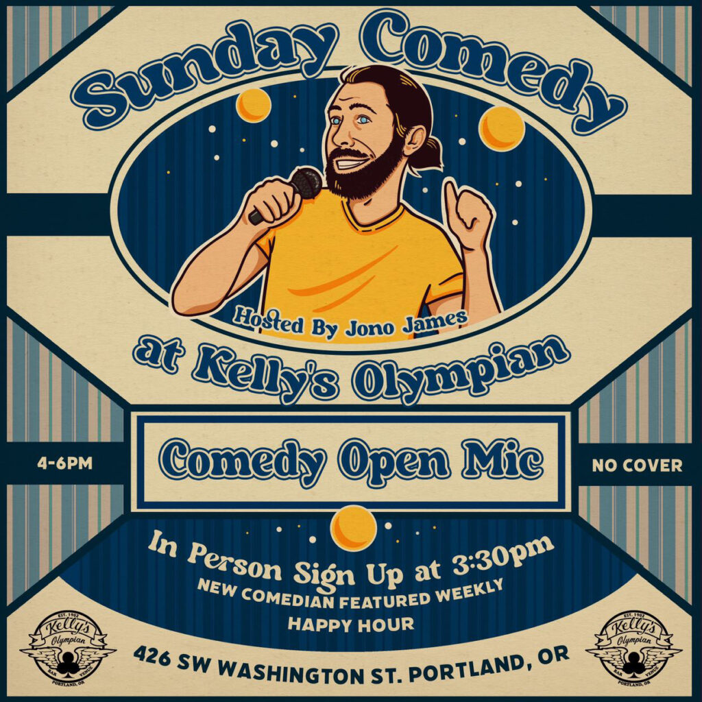 Kelly's Olympian Open Mic Poster
