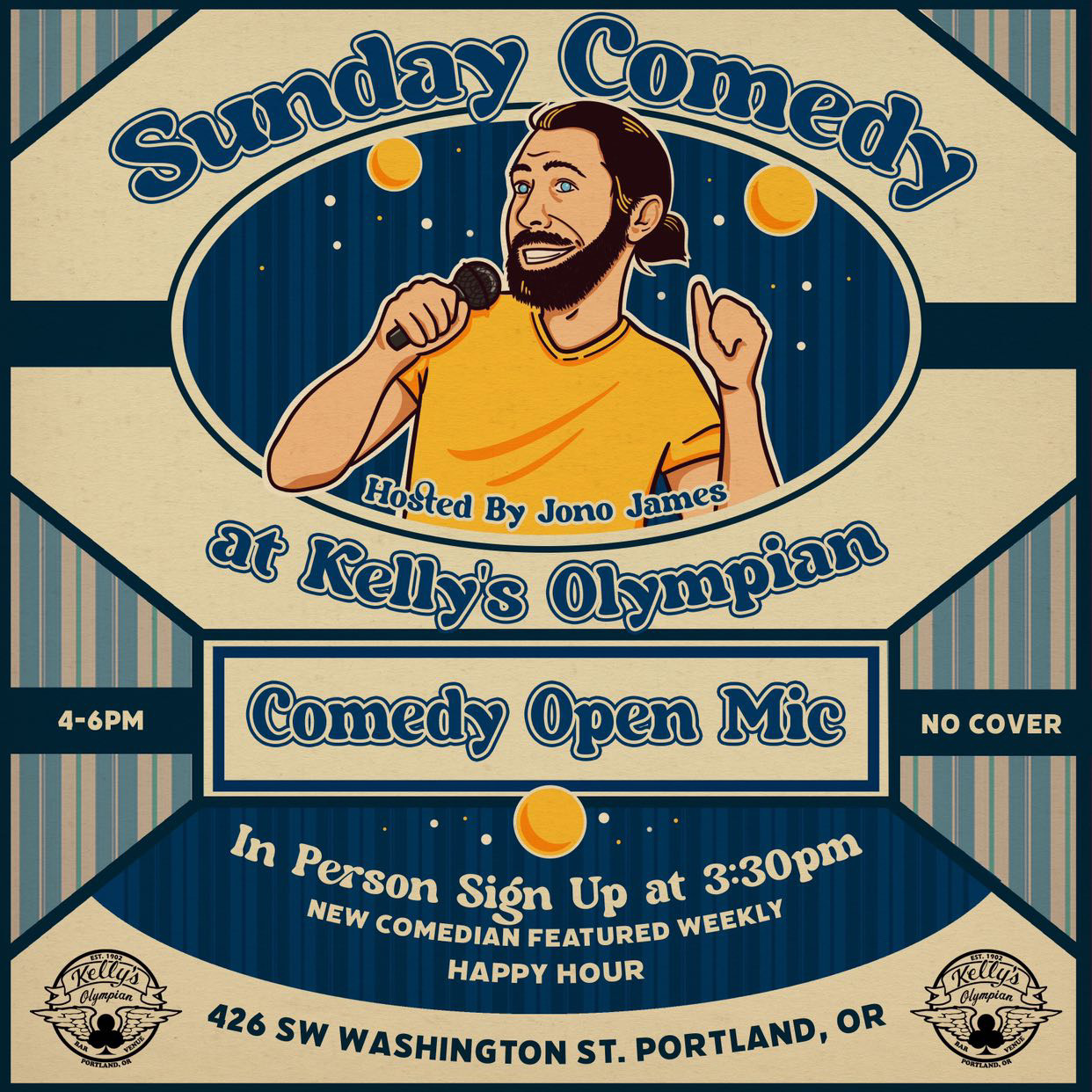 Kelly's Olympian Open Mic Poster