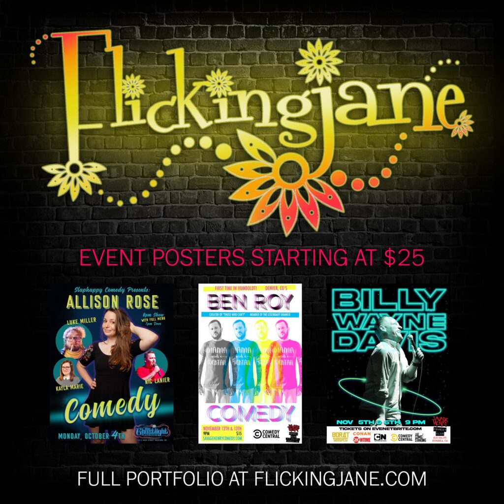 Flicking Jane Event Posters