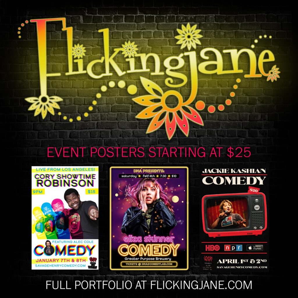 Flicking Jane Event Posters