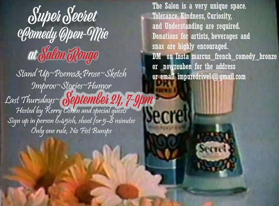 Super Secret Comedy Open-Mic at Salon Rouge flyer